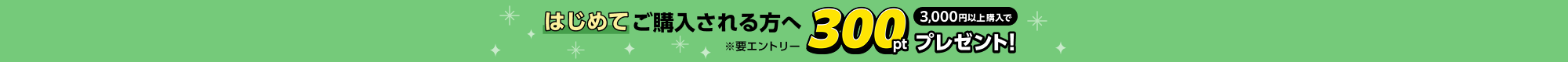 はじめてご購入される方へ300ptプレゼント