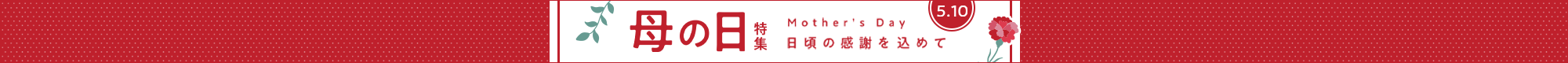 母の日特集 Mother's Day 日頃の感謝を込めて