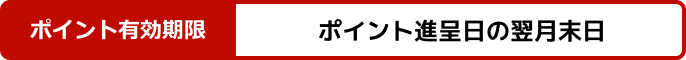 ポイント有効期限：ポイント進呈日の翌月末日