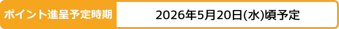 ポイント進呈予定時期：2026年5月20日(水)頃予定