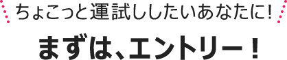 ＼ちょこっと運試ししたいあなたに！／まずは、エントリー！