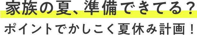 家族の夏、準備できてる？ポイントでかしこく夏休み計画！