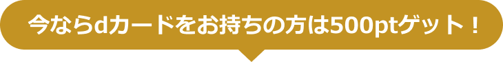 今ならdカードをお持ちの方は500ptゲット！
