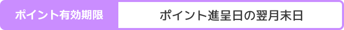 ポイント有効期限：ポイント進呈日の翌月末日