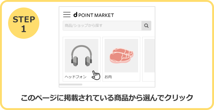 STEP1　このページに掲載されている商品から選んでクリック