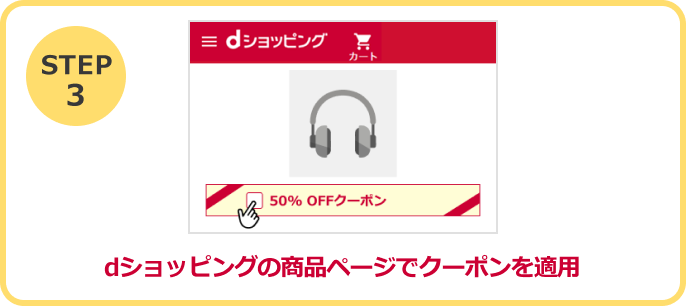 STEP3　dショッピングの商品ページでクーポンを適用